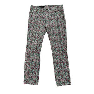 J.CREW Toothpick Jeans Women 28 Floral Denim Ankle Multicolor Skinny